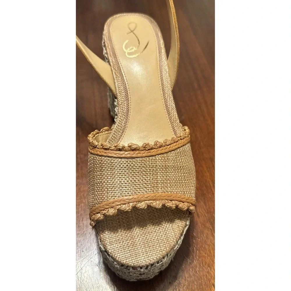 NWOB Sam Edelman Raffia / Woven Espadrille Platform Wedge Sandal ‑ Size 9.5 Boho